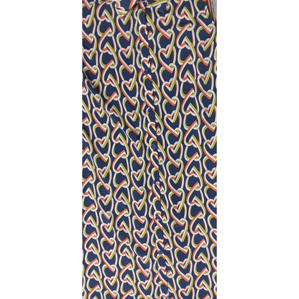 Cabi Sleeveless Button Up Tunic Shift Dress Womens Size Small Blue With... - Picture 11 of 12